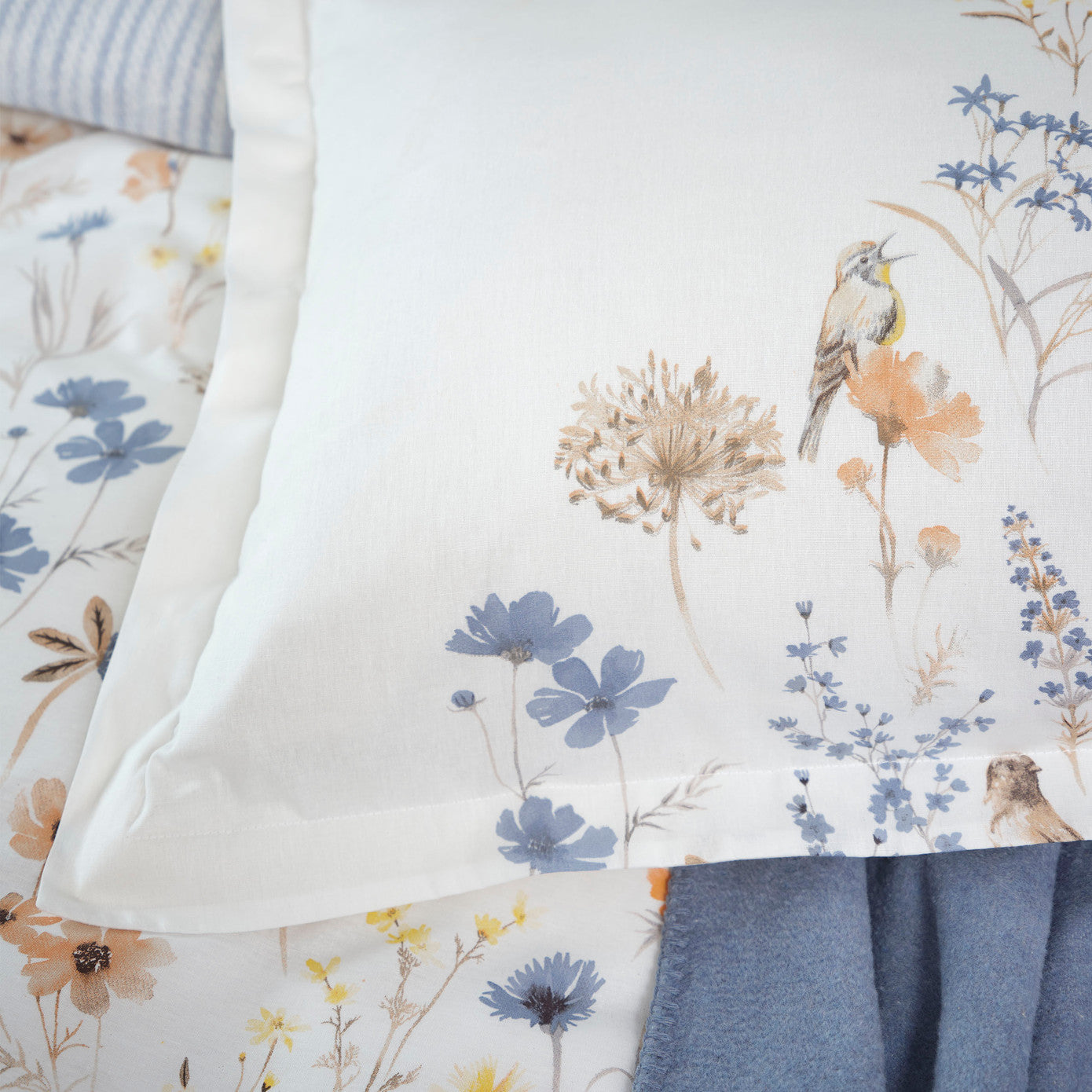 Karaca Home Aleta Blue Двойной пододеяльник из 100% хлопка Комплект одеял
