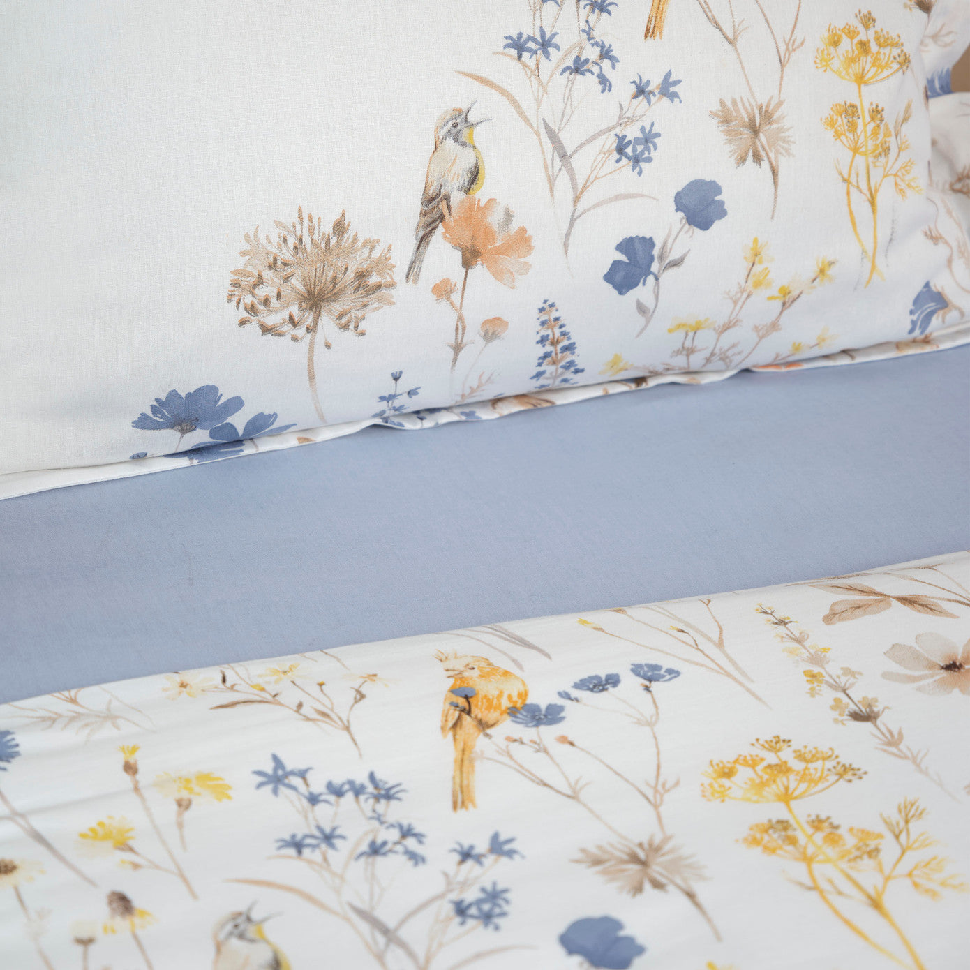 Karaca Home Aleta Blue Двойной пододеяльник из 100% хлопка Комплект одеял