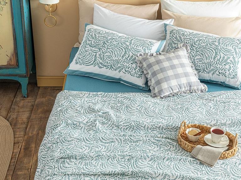 Набор из пике King Size с принтом Calm Nature 240X220 см Celedon