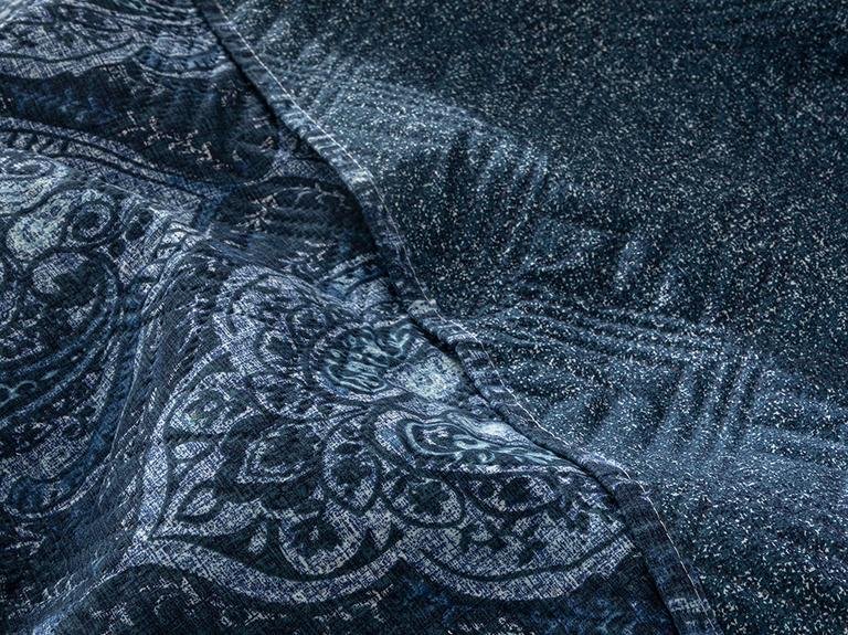 Набор многоцелевых односпальных покрывал Deep Damask 160x220 см темно-синий