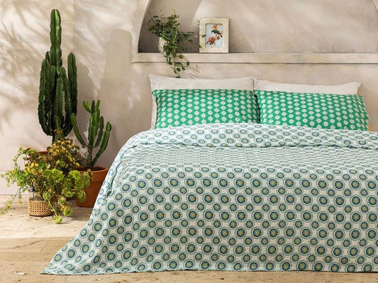 Exotic Circles Printed Double Pique 200x220 см темно-зеленый
