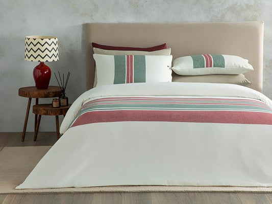 Комплект двойного пододеяльника Cosy Stripe Winter Soft 200x220 см красно-зеленый