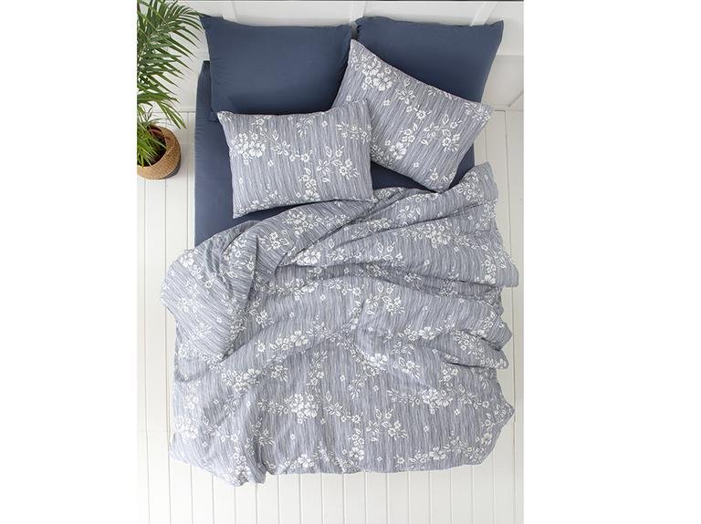 Комплект двойных пододеяльников Pure Flowers Crepe 200x220 см темно-синий