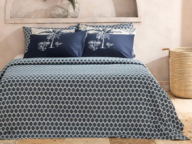 Mini Polycircles Printed King Size Pique 240x220 см темно-синий