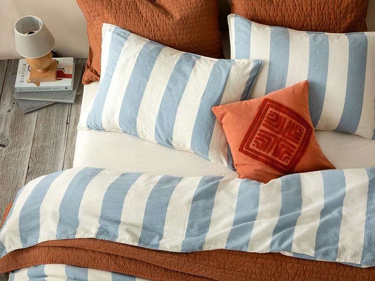 Моющийся комплект пододеяльника Super King Coastal Side 260x220 см, синий