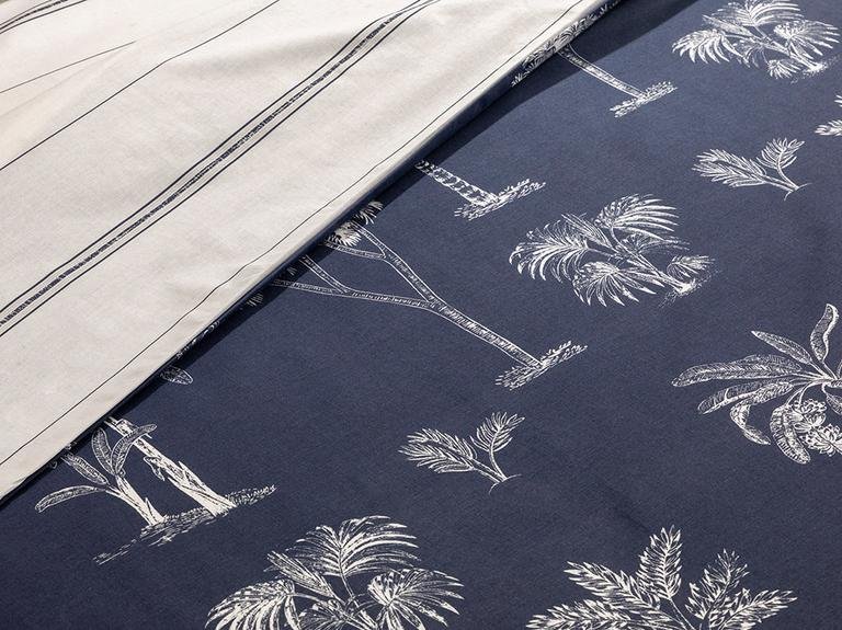 Комплект пододеяльников для пуховых одеял Wild Palms из хлопка King Size 240x220 см, темно-синий