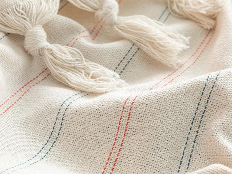 Комплект двуспального тканого покрывала Coastal Stripe 240x260 см, белый