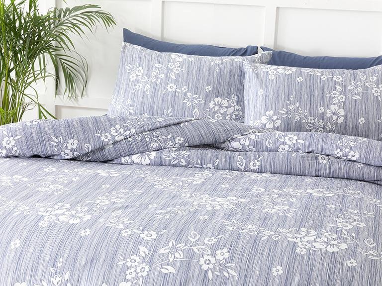 Комплект пододеяльников Pure Flowers Crepe Single 160x220 см темно-синий