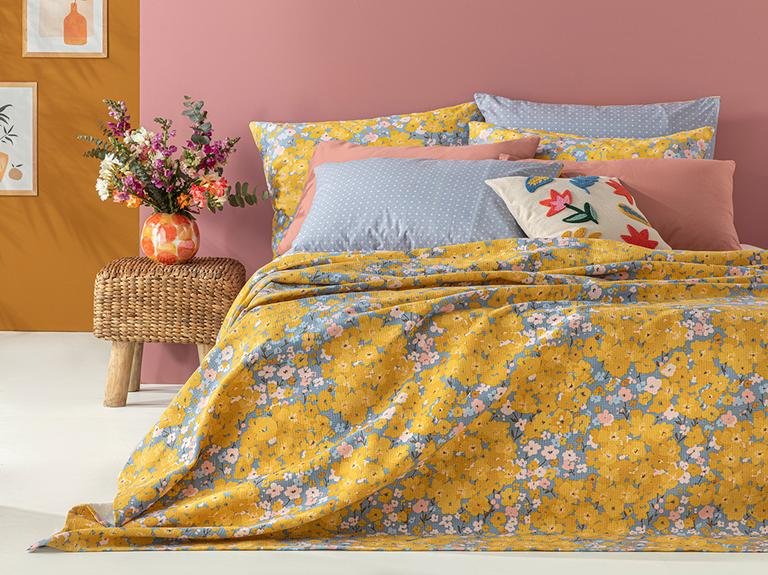 Лютик с принтом King Size Pique 240x220 см желтый