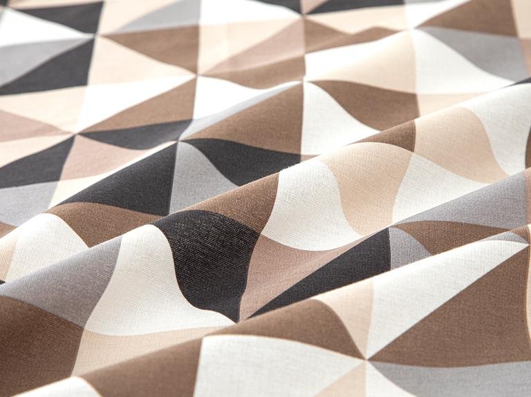 Trigon Cotton Small Double Duvet Cover Set 180X200 Cm Grey - Beige