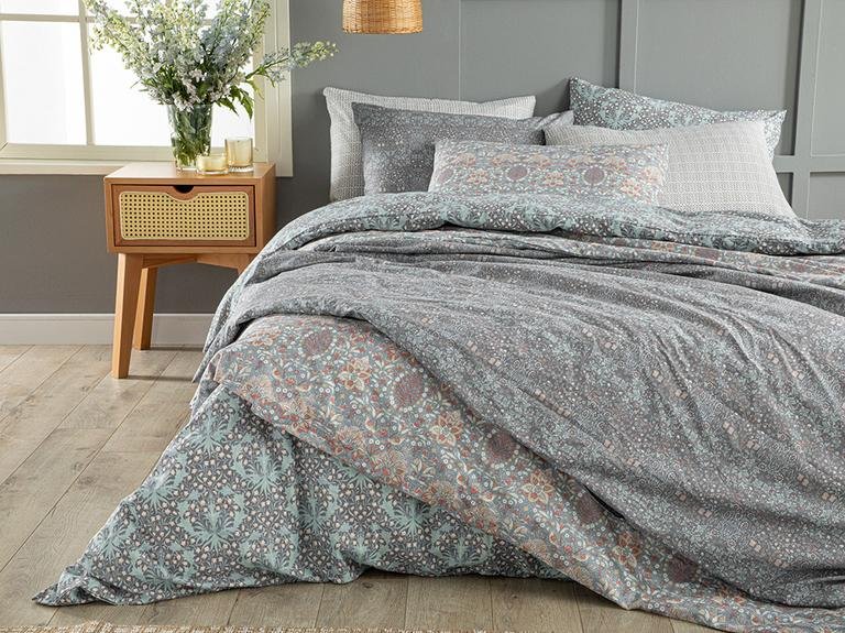 Комплект двойного пододеяльника Primrose Easy-Iron 200x220 см темно-синий