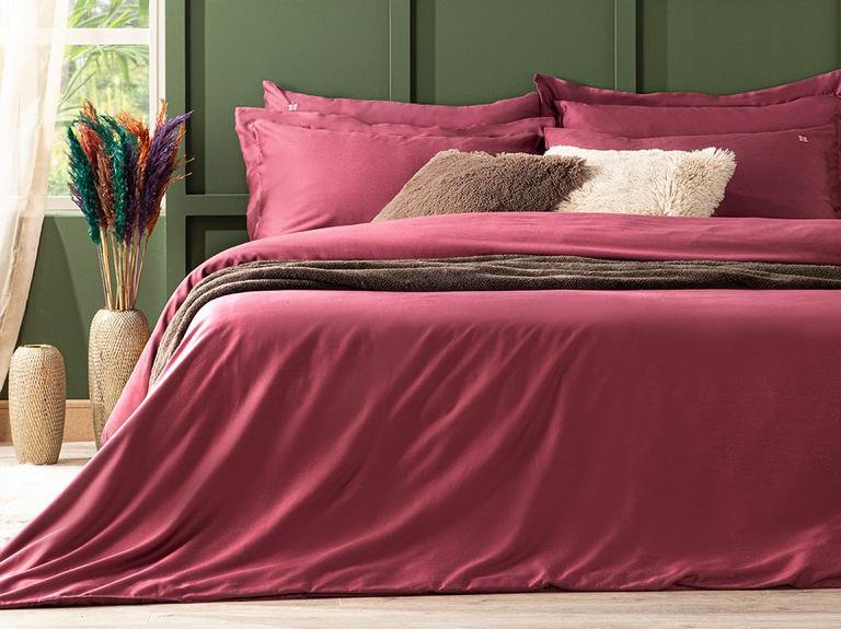 Комплект пододеяльников Grandeur Bamboo Satin King Size 240x220 см, сливовый