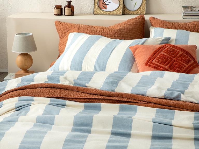 Моющийся комплект пододеяльника Super King Coastal Side 260x220 см, синий