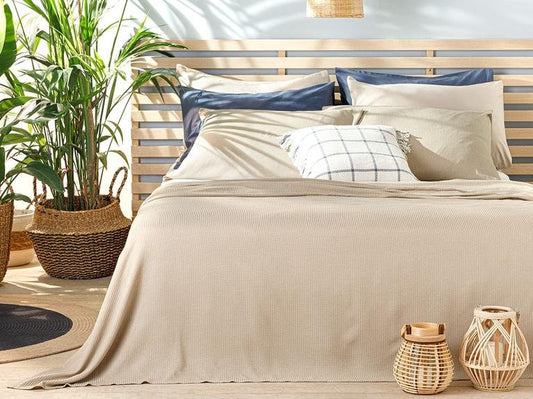 Набор Cool Stripe Soft Touch Single Pique 150x220 см Бежевый