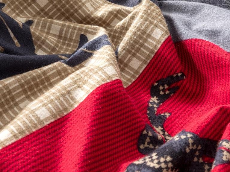 Patchy Deers Flannel Double пододеяльник 200x220 см темно-синий