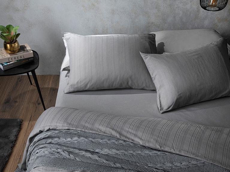 Комплект двойного пододеяльника Aurora Silky Touch 200x220 см, серый