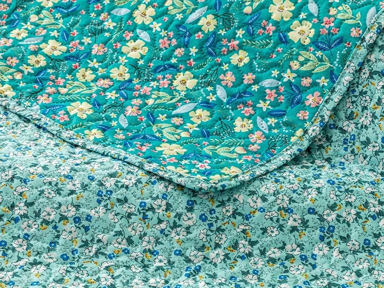 Двойная многоцелевая крышка Fresh Blossom 200x220 см, зеленая