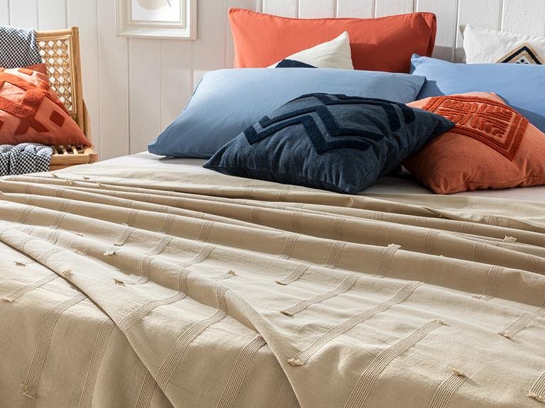 Жаккард одинарного пике Edge Cut 150x220 см Бежевый