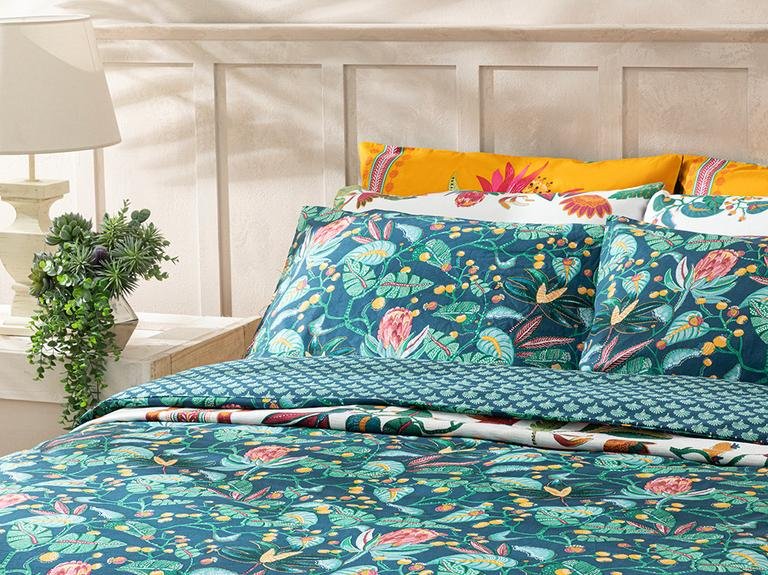 Комплект пододеяльников Exotic Garden из хлопка королевского размера 240x220 см темно-синий