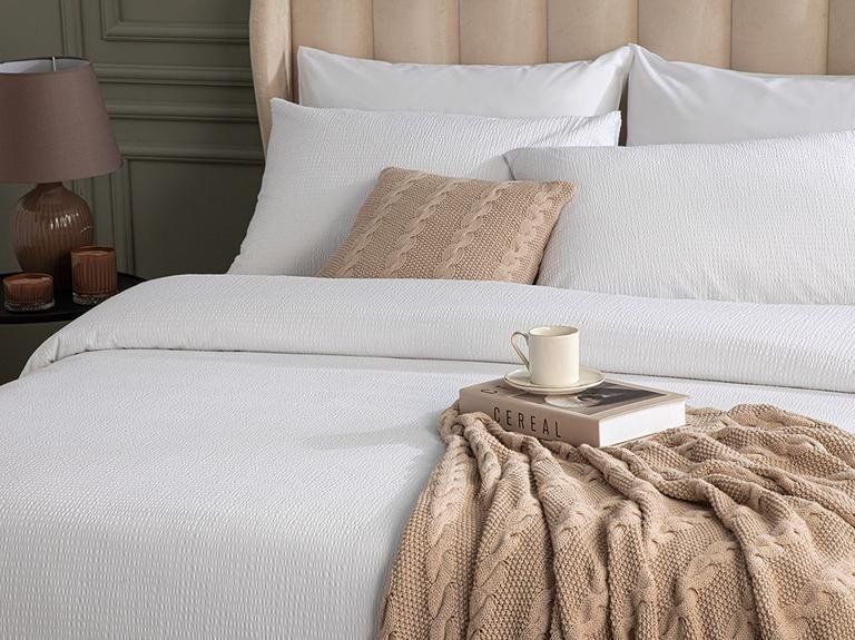 Эффектный комплект пододеяльников Gofre King Size 0; 5 см 240X220 см, белый