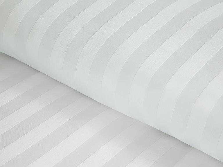 Пододеяльник из хлопкового сатина King Size в блестящую полоску 240x220 см, белый