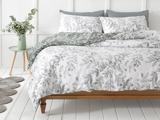 Набор двойных пододеяльников Olive Twig Crepe 200x220 см оливково-зеленый