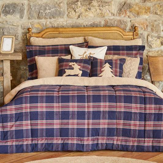 Karaca Home Woodland Navy Blue Double Cosy Comfort Sleeping Set