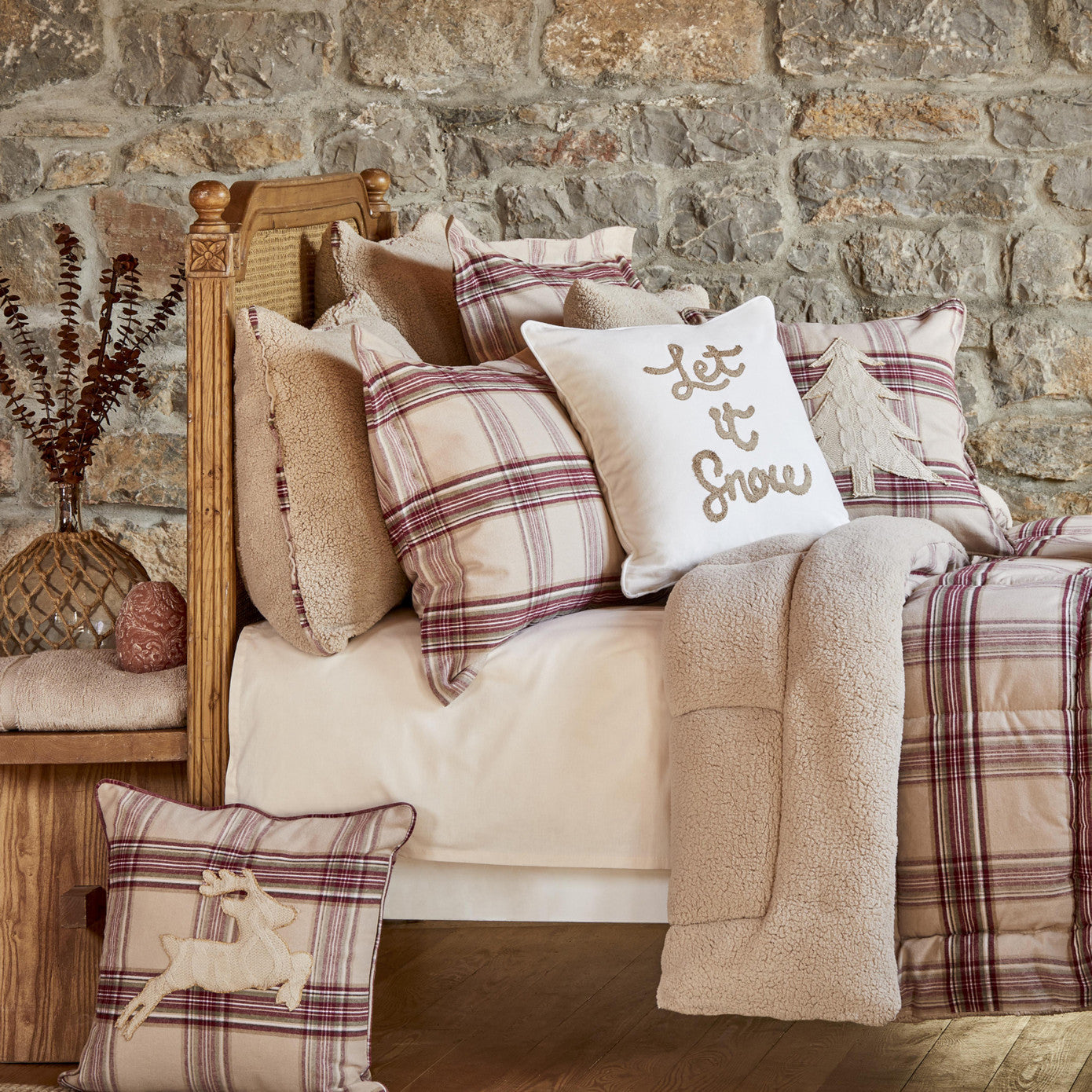Karaca Home Woodland Beige Single Cosy Comfort Set