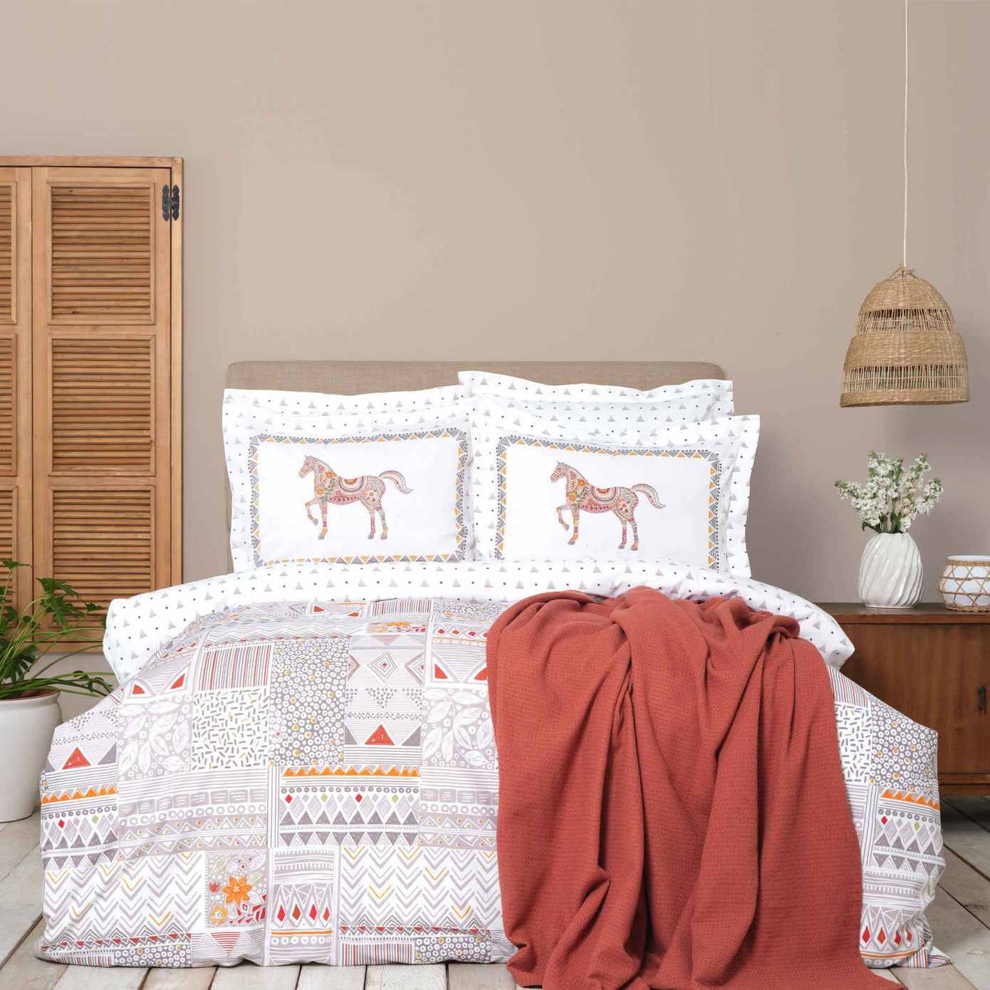 Комплект пододеяльников Karaca Home Halig из 100% хлопка с двойным пике