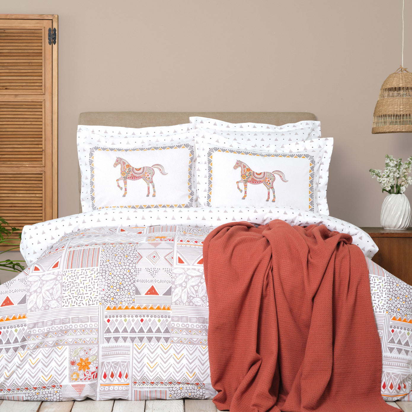 Karaca Home Halig Комплект из 100% хлопка с двойным пододеяльником из пике