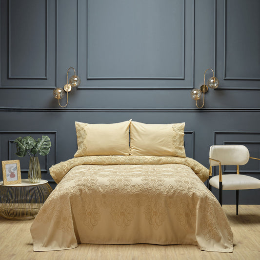 Karaca Home Marissa Beige Пододеяльник с двойной вышивкой Пике Набор
