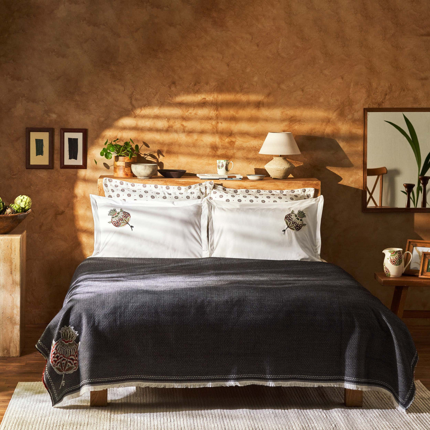 Karaca Home Paye Seljuk Series Артишок 100% Хлопок Двойной Ниш Набор