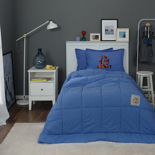 Комплект постельного белья Karaca Home Motto Cotton Comfort Blue