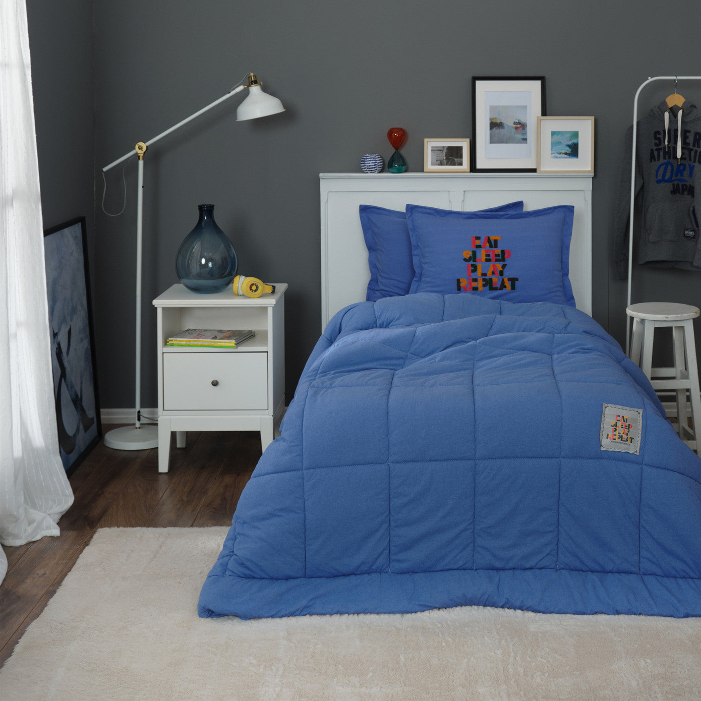 Комплект постельного белья Karaca Home Motto Cotton Comfort Blue