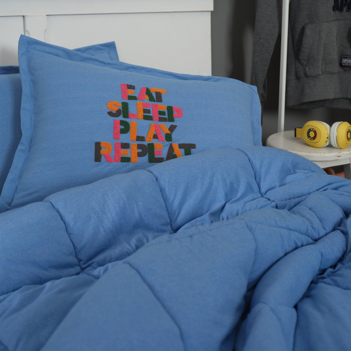 Комплект постельного белья Karaca Home Motto Cotton Comfort Blue