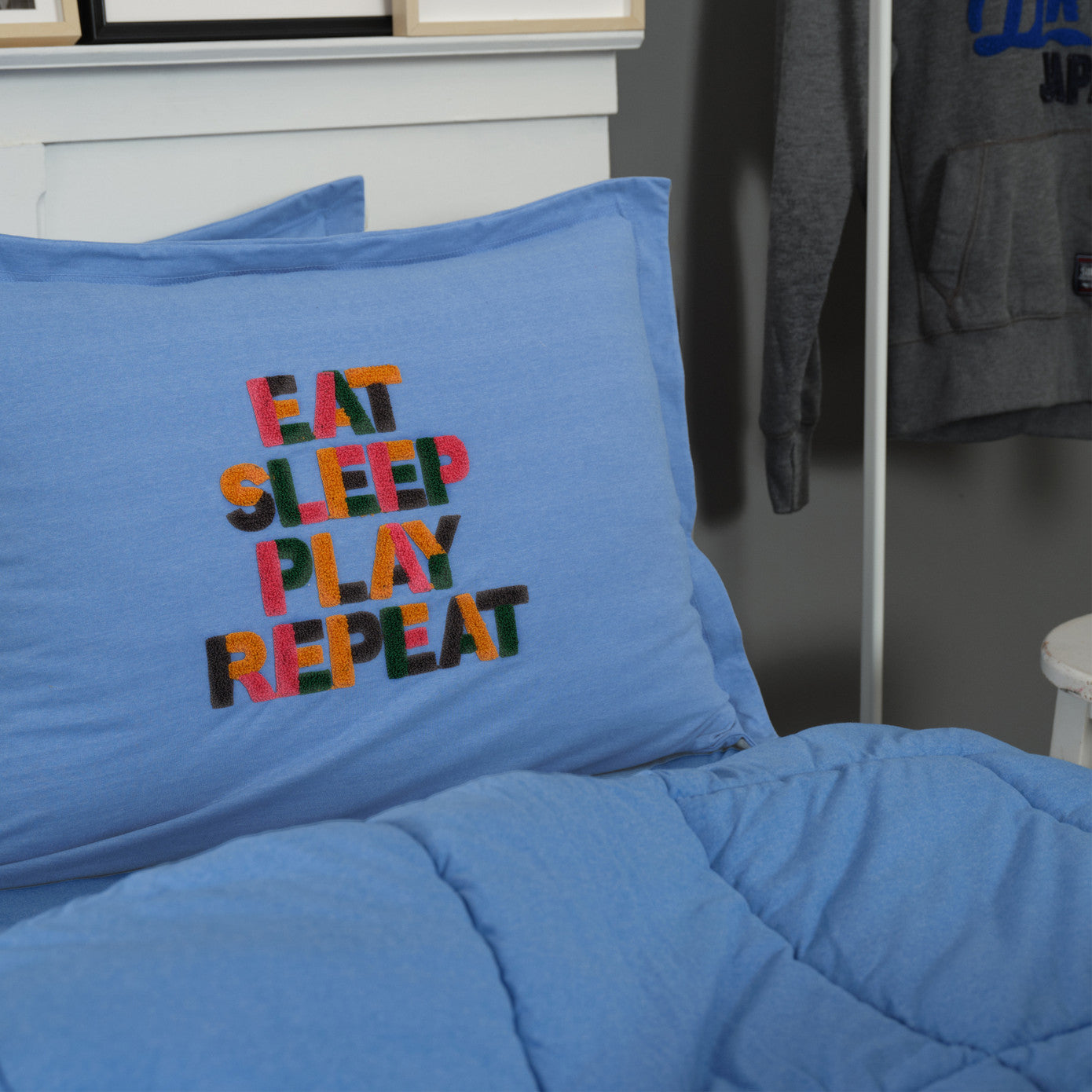 Комплект постельного белья Karaca Home Motto Cotton Comfort Blue
