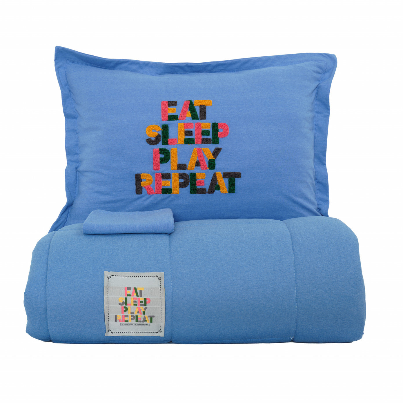 Комплект постельного белья Karaca Home Motto Cotton Comfort Blue
