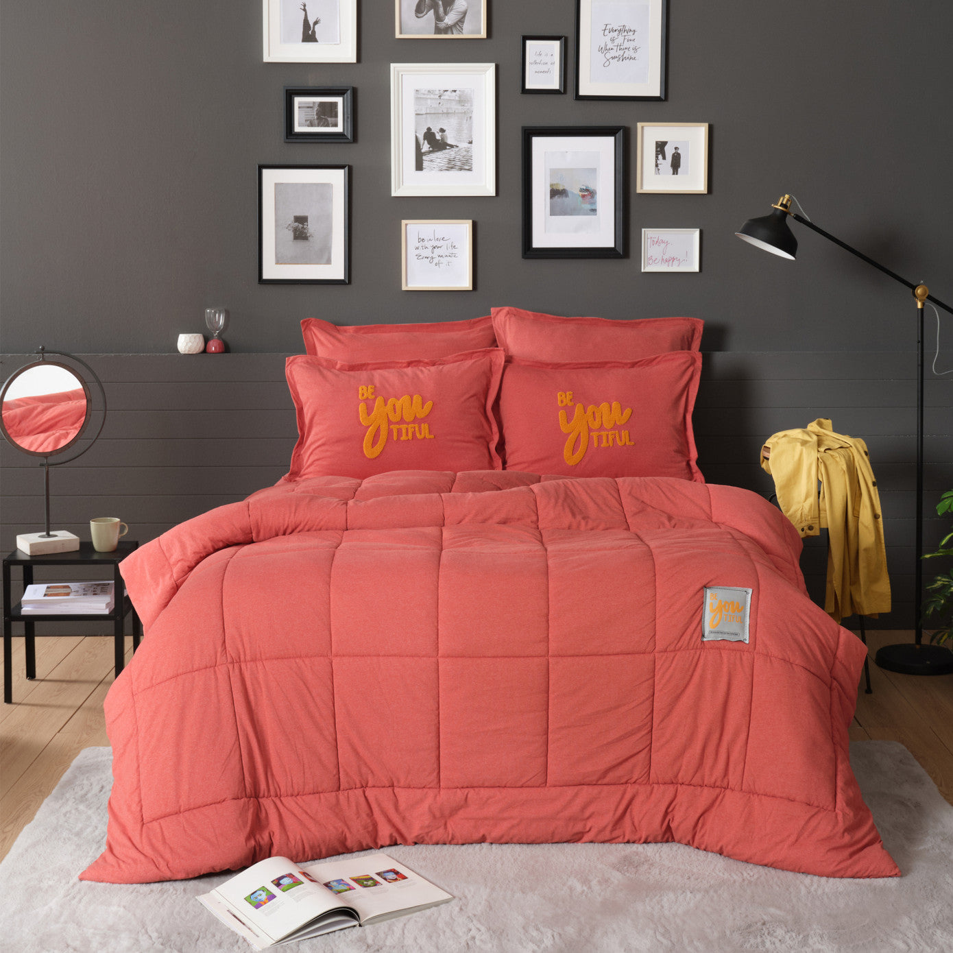 Karaca Home Motto Cotton Comfort Single Sleeping Set Coral