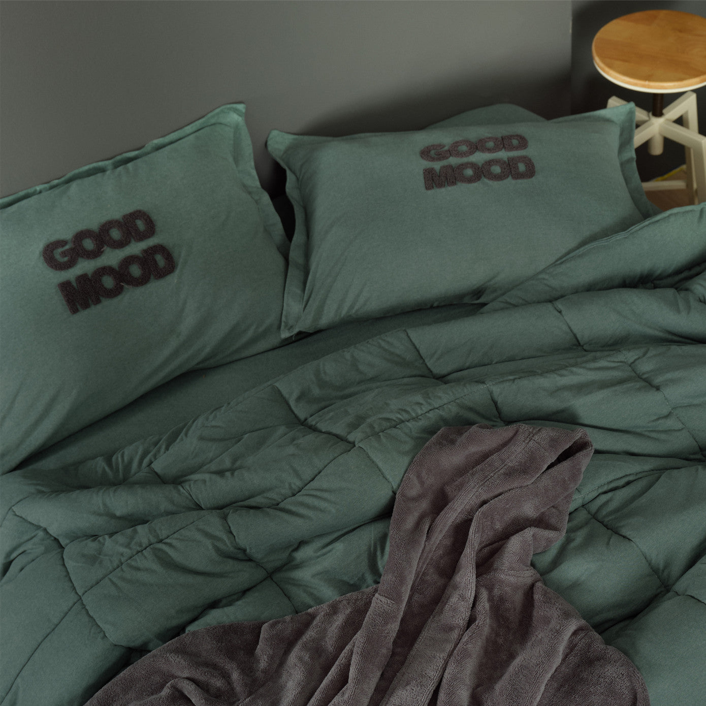Комплект односпального постельного белья Karaca Home Motto Cotton Comfort Petrol