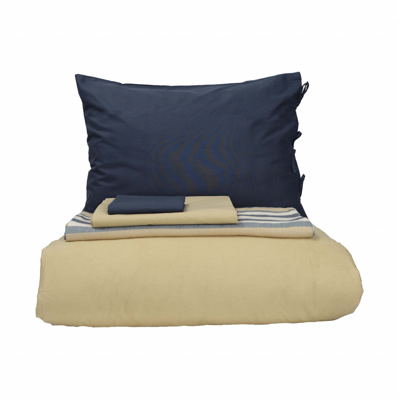 Karaca Home Basic Индиго-бежевый двухсторонний двойной пододеяльник из пике