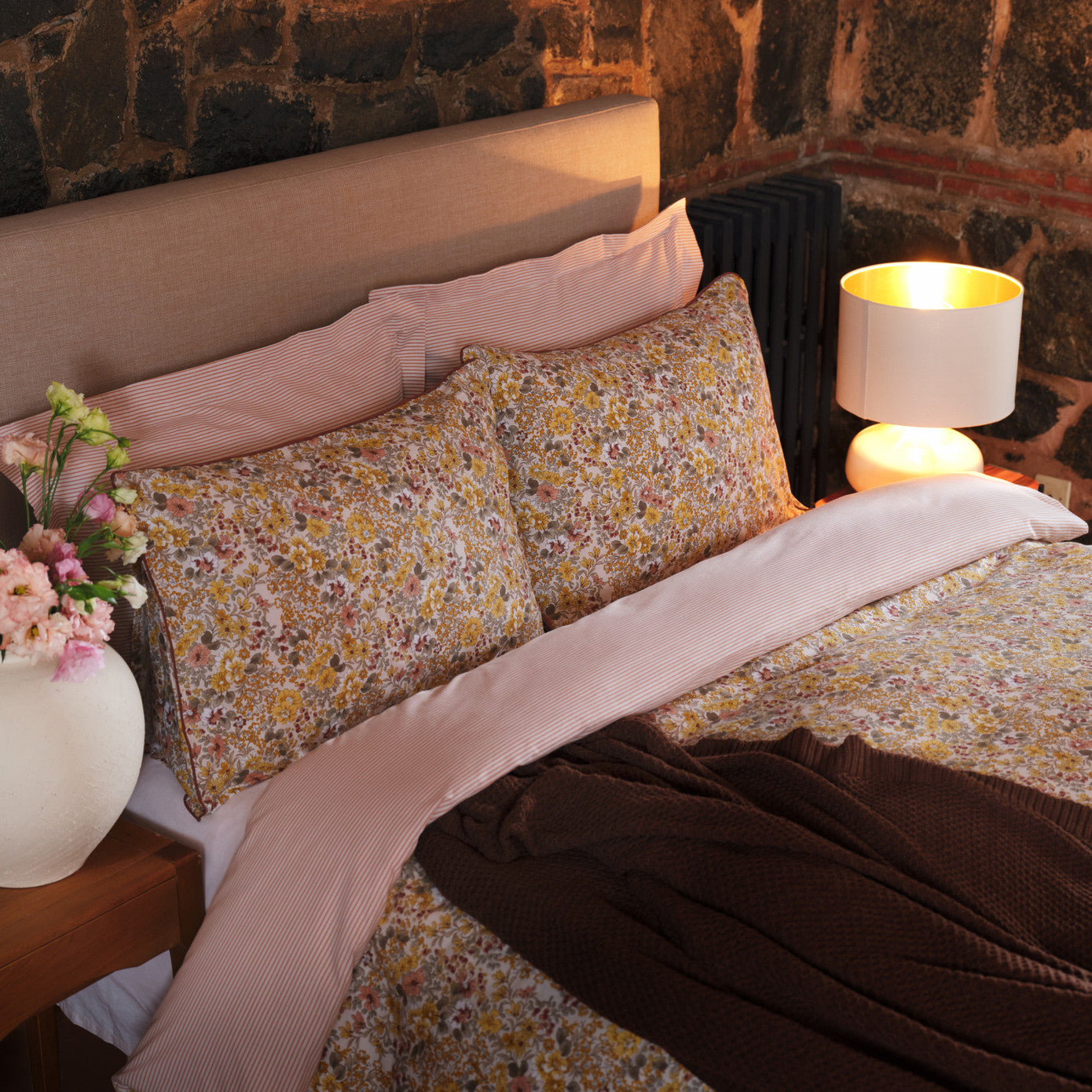 Karaca Home Florent Yellow Double Duvet Cover Set Трикотажное одеяло Комплект