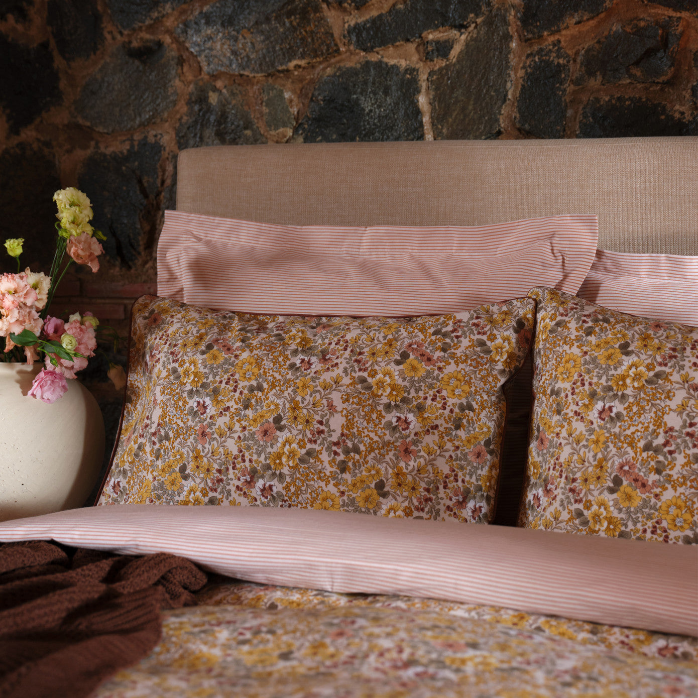 Karaca Home Florent Yellow Double Duvet Cover Set Трикотажное одеяло Комплект