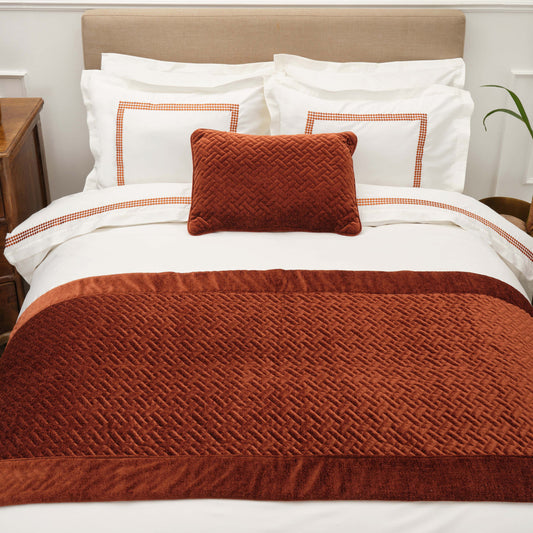 Karaca Home White Col Bruce Cinnamon Комплект бегунков для кровати