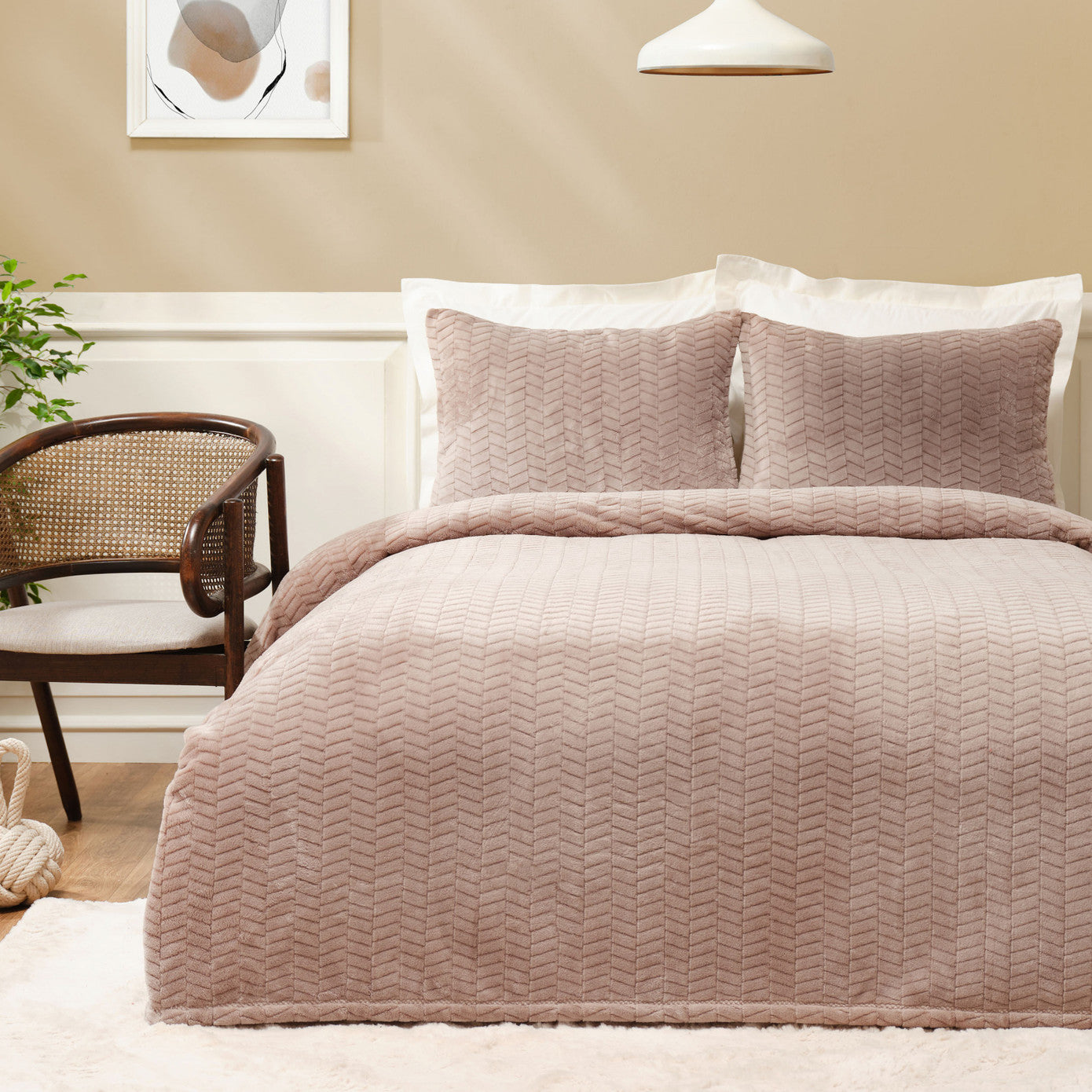 Karaca Home Rosie Beige Двуспальное покрывало Wellsoft