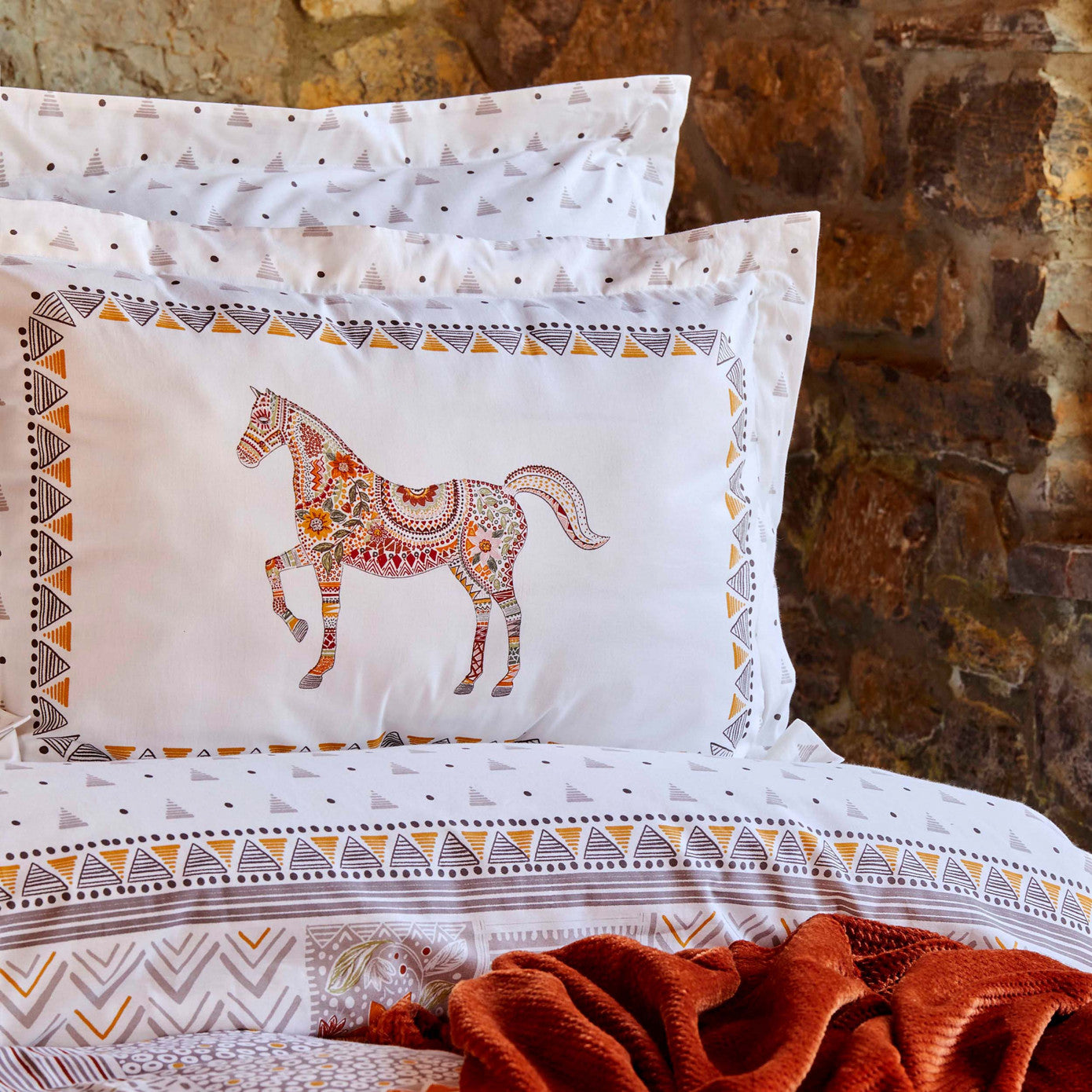 Комплект хлопкового одеяла с двойным пододеяльником Karaca Home Halig