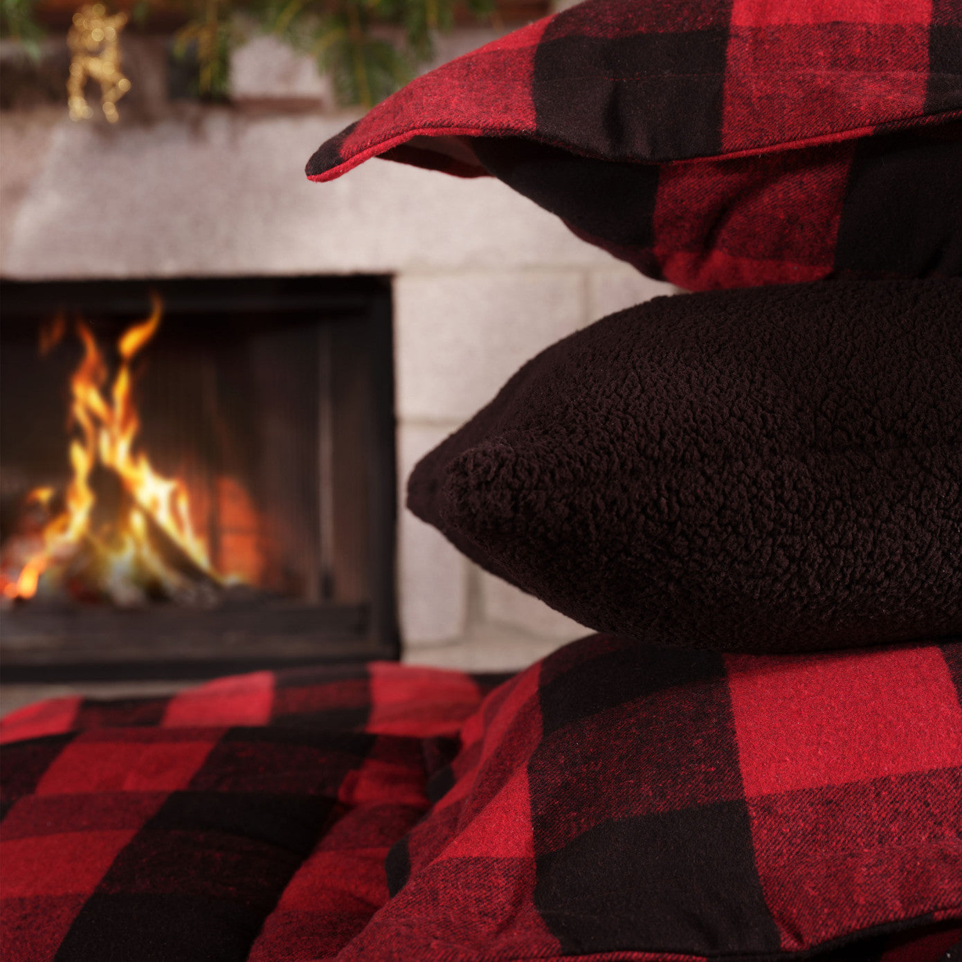 Karaca Home Mountain Red-Black Double Cosy Comfort