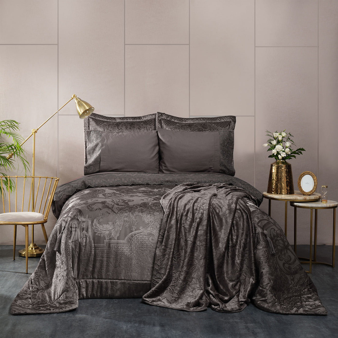 Karaca Home Valeria Best Anthracite Набор из 8 предметов антрацитового приданого