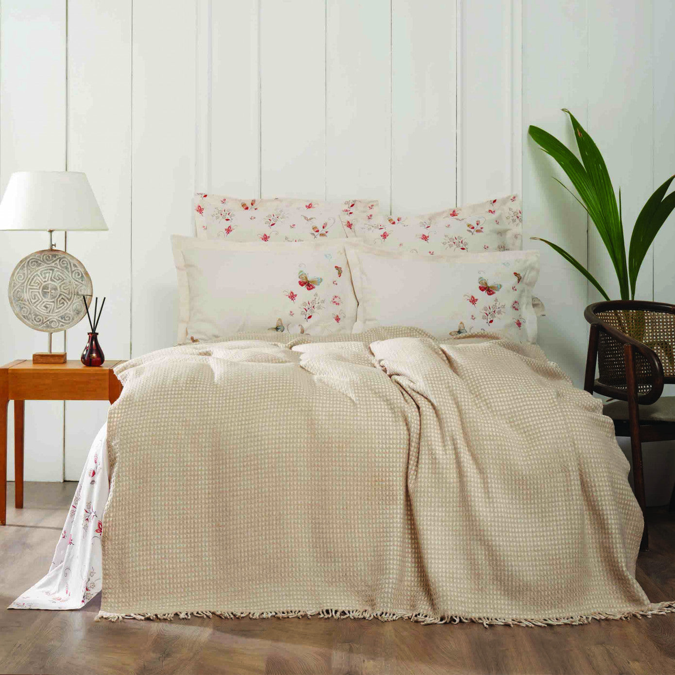 Комплект постельного белья Karaca Home Luna Beige с двойным одеялом