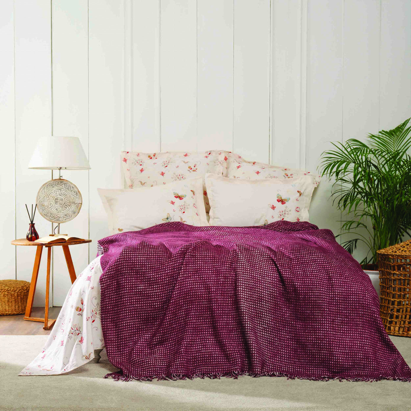 Karaca Home Luna Claret Red Двойное одеяло Комплект простыней