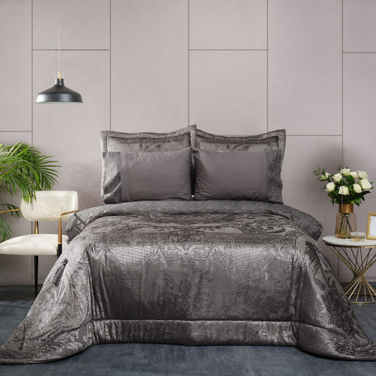 Karaca Home Victoria Антрацитовый двойной набор из 7 предметов для частного дуэта